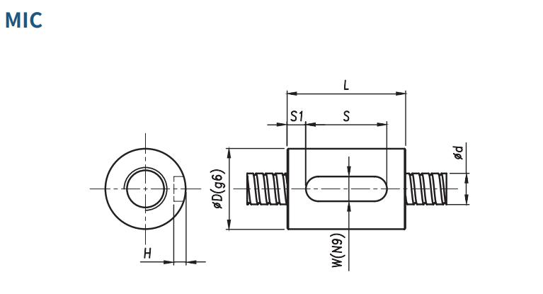 cylindrical nuts with hex socket